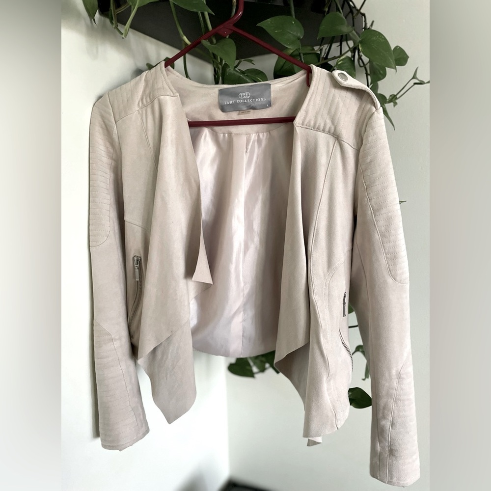 Ivory Open Front Crop Jacket